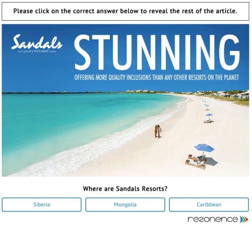 CASE STUDY: FreeWall® produces 3.6% click-through for Sandals