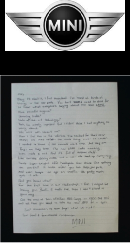CAR OWNERS RECEIVED A HAND WRITTEN LETTER FROM THEIR CAR