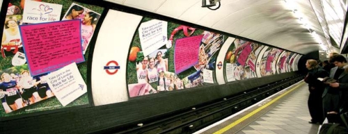 Full length platform advertising on the London Underground